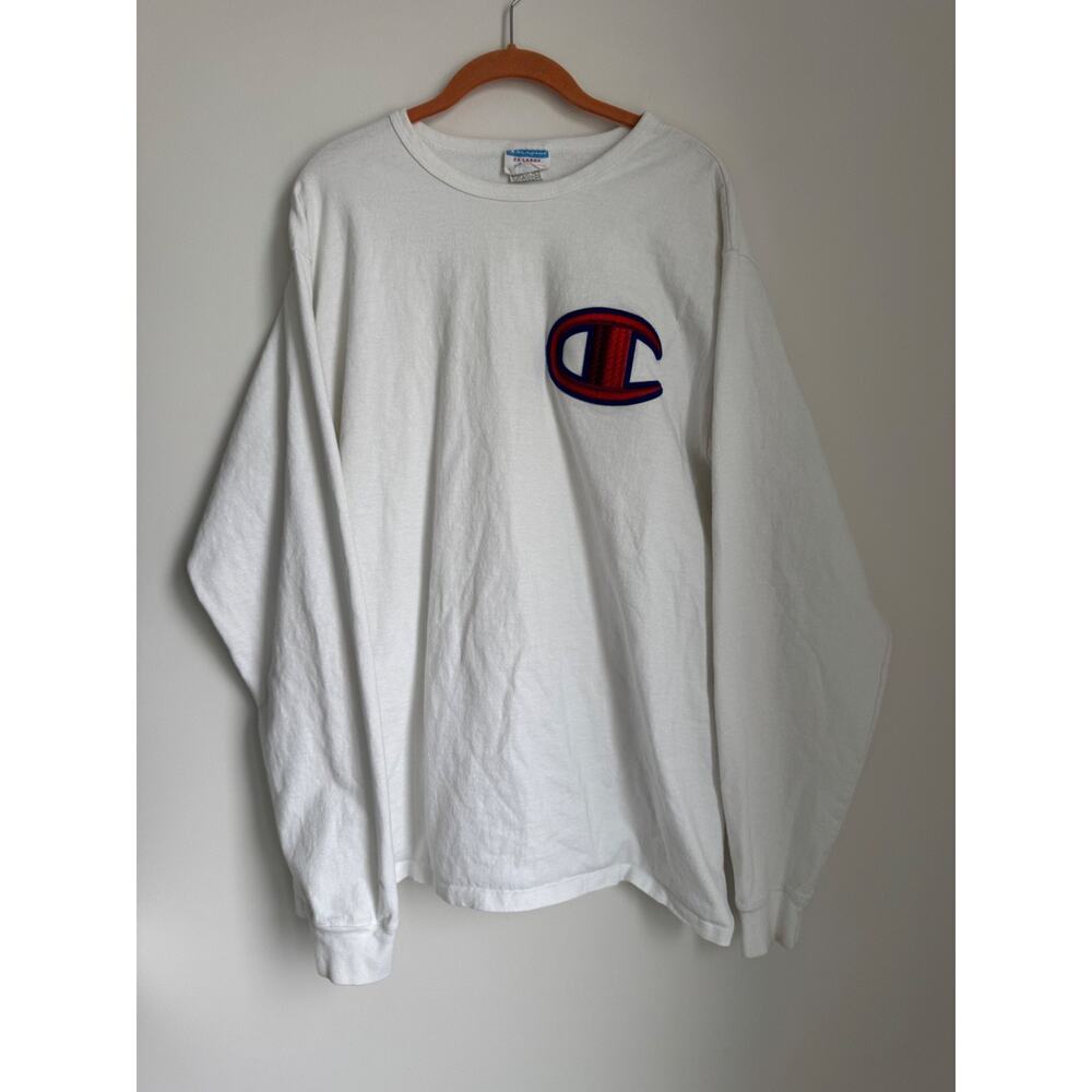 Heritage Champion Big Stitched C Logo Long Sleeve Shirt VTG